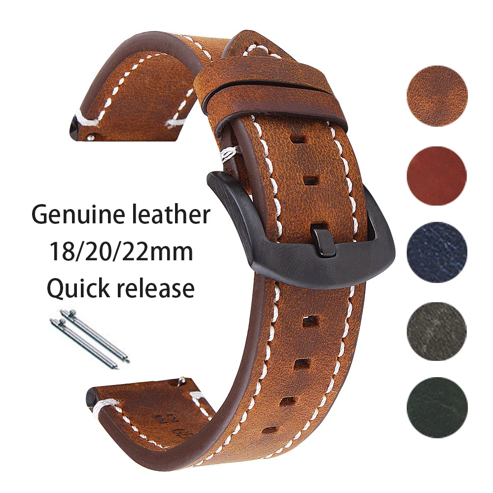 Watches Rolex Smartwatch - Prawdziwa skóra Retro pasek do zegarka