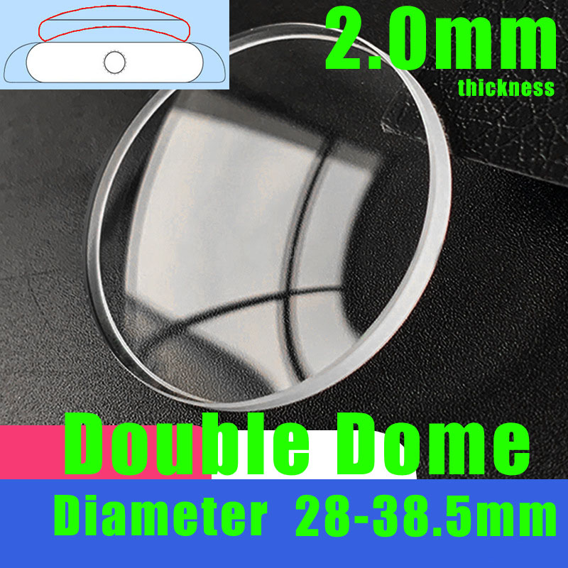 Watch Crystal Replacement - Podwójna kopuła 2,0 mm okrągły zegarek