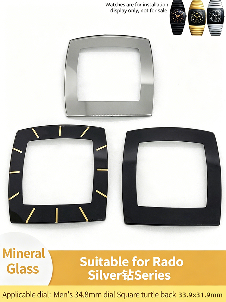 Watch Crystal Replacement - Kwadratowe, wypukłe szkiełko mineralne do zegarka
